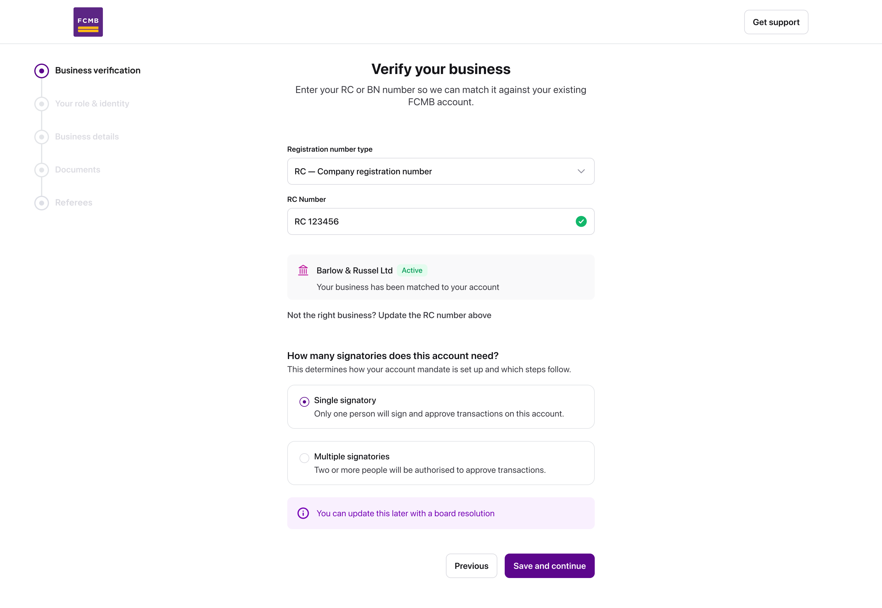FCMB Onboarding step 2