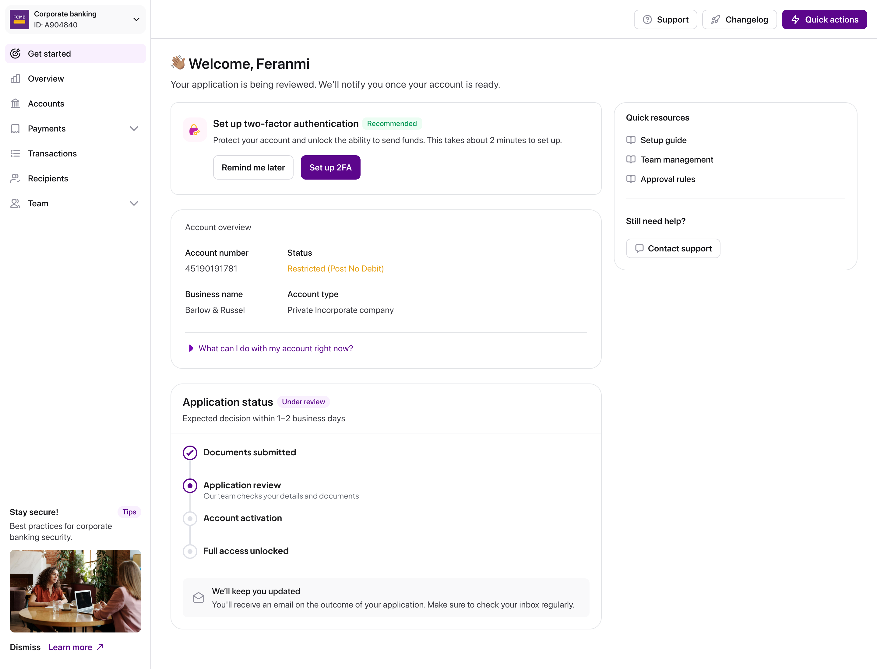 FCMB Onboarding step 4
