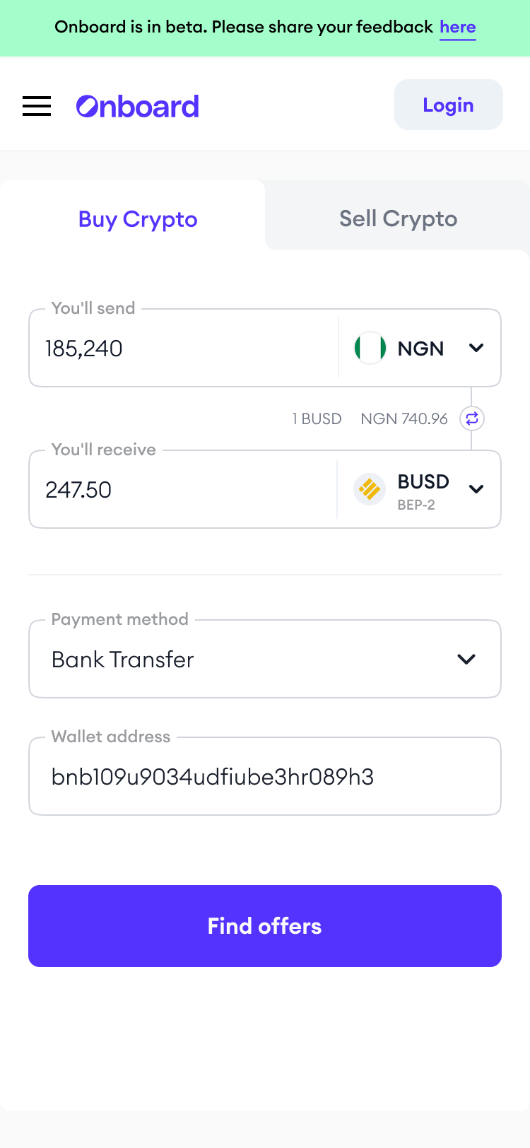 Onboard find offers