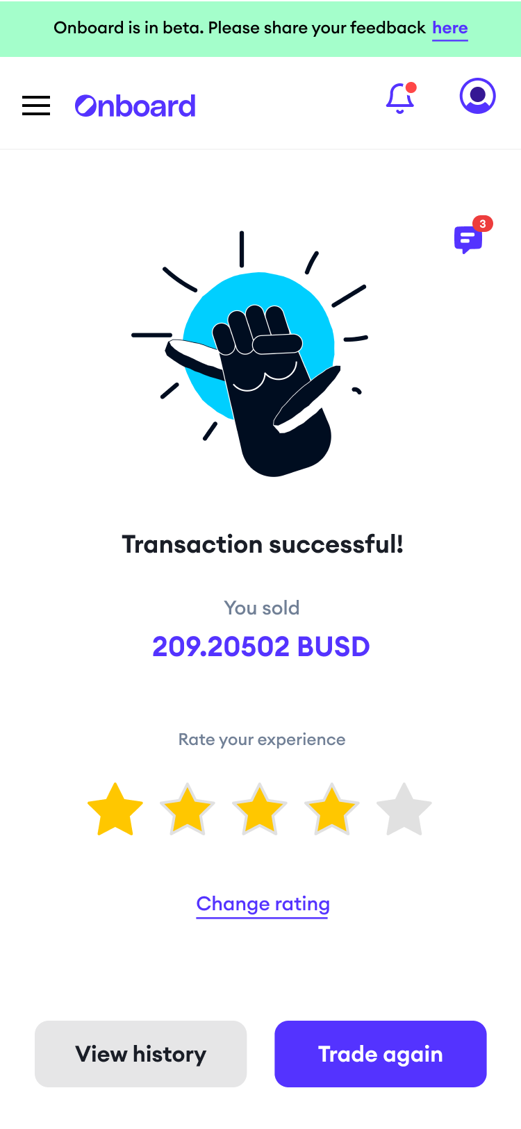 Onboard sell rating
