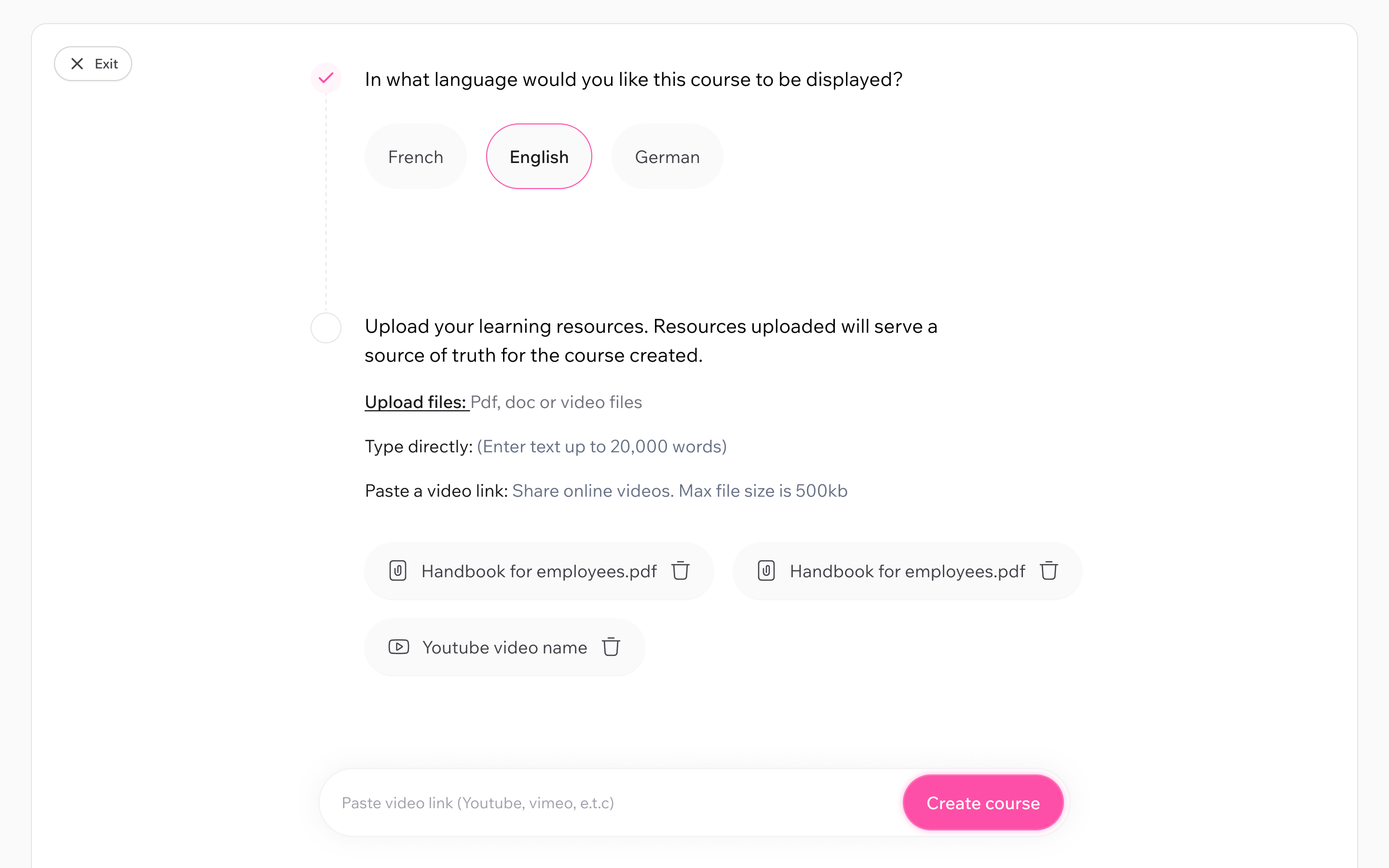 Quotien course creator step 2